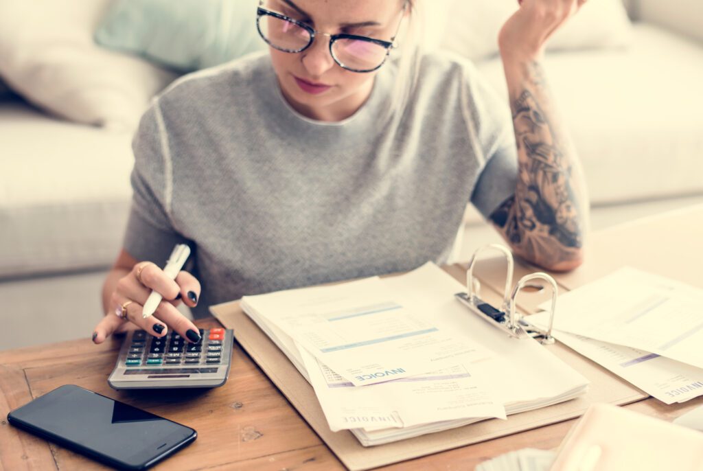 SMB owner doing accounting