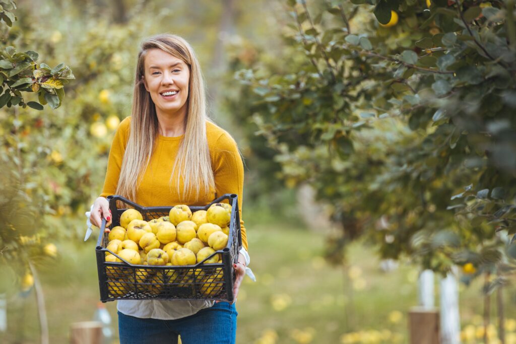 Woman in her fruit orchard