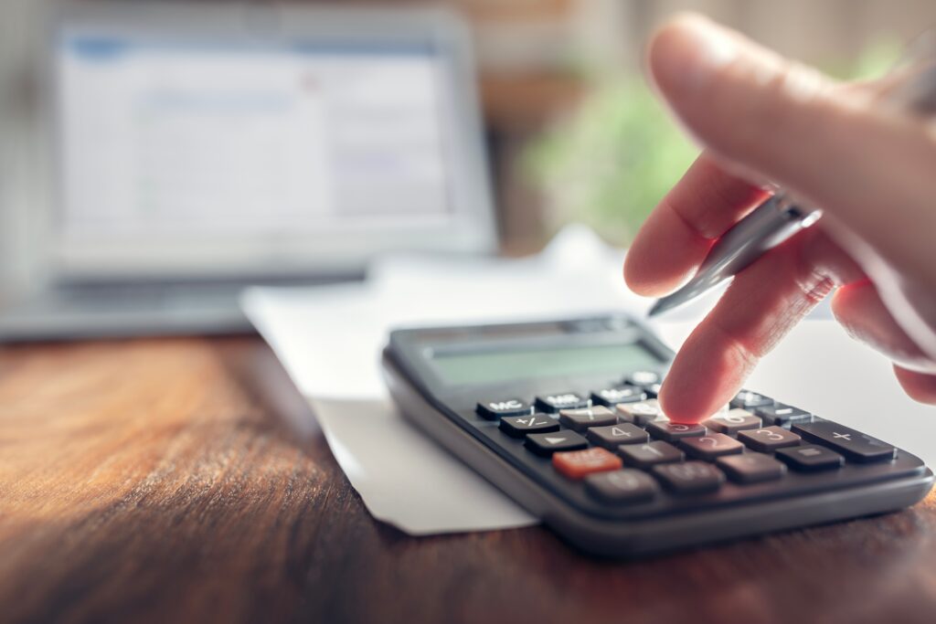 Using a calculator for accounting