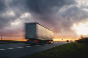 Long-haul truck on the road