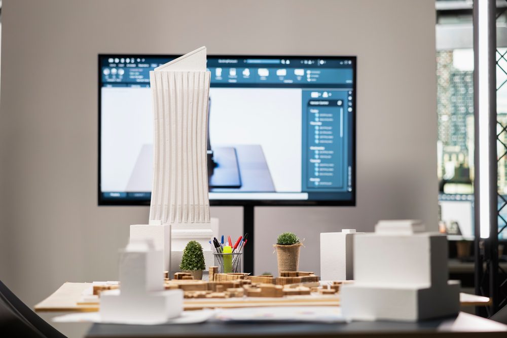 The desk of an architect