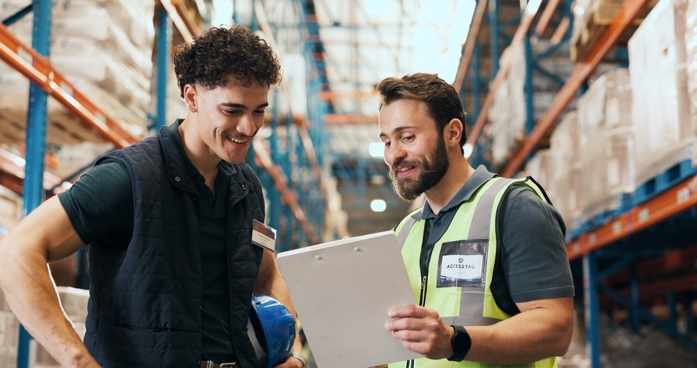 Logistics warehouse workers
