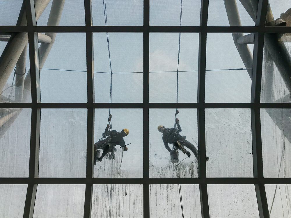 Airport window cleaners
