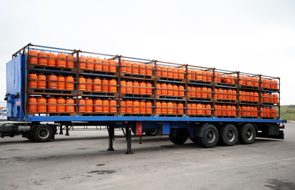 Chemicals stored on a truck