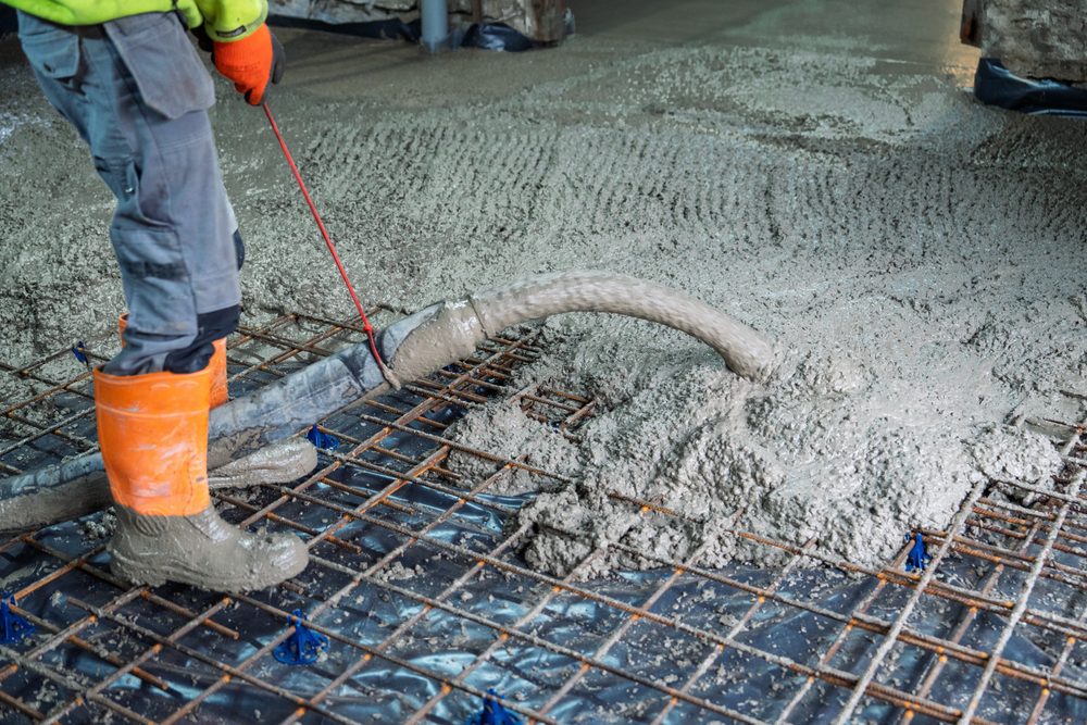 Working concrete job site