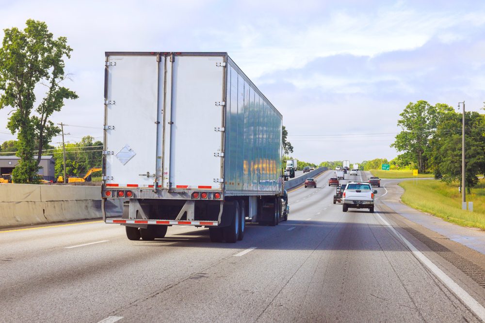 Moving truck on the road