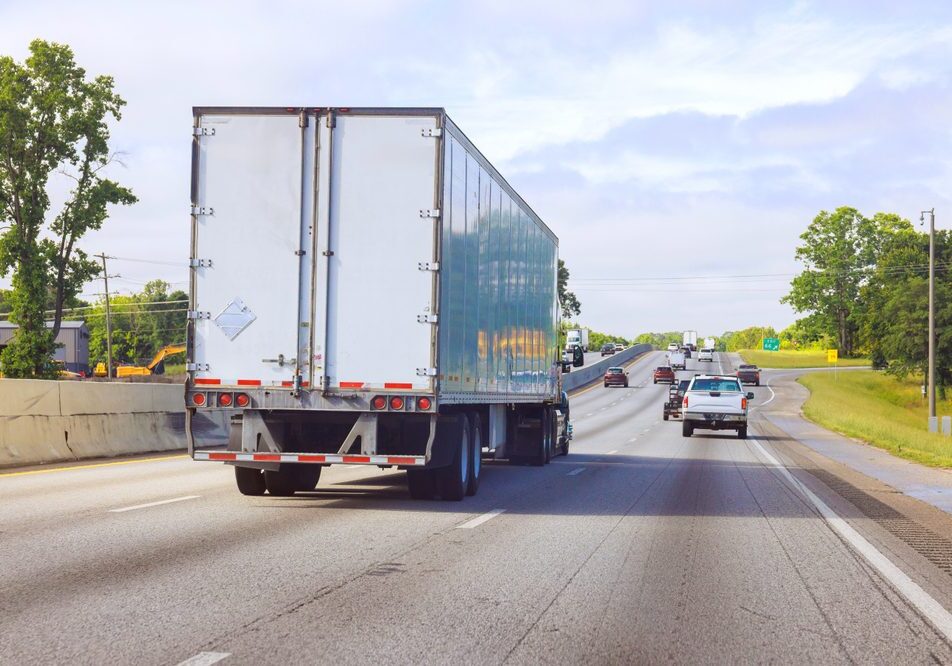 Moving truck on the road
