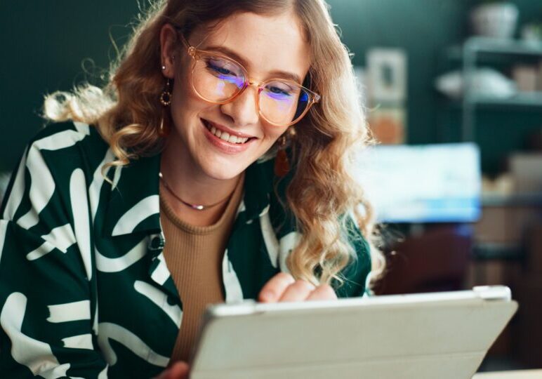 SMB owner at her computer